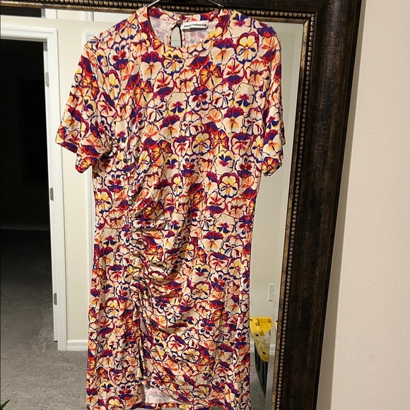 PACO RABANNE Floral Ruched Mini Dress Vibrant Floral - Picture 5 of 10